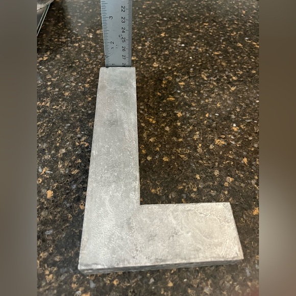 L Anthropologie Metal Zinc Industrial Letter L 8”x4.5”x1” Scandinavia Rustic - Picture 3 of 11